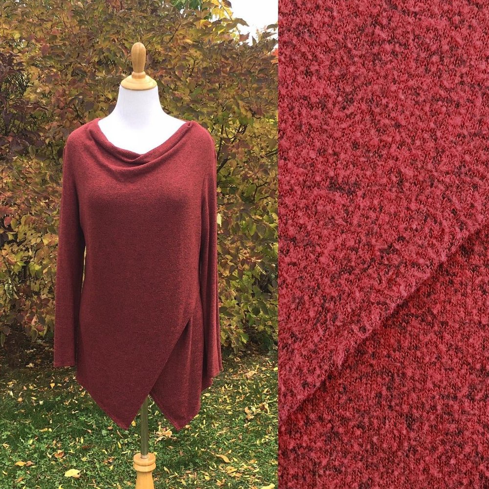 Harmony Cranberry Heather Cowl Neck Tunic